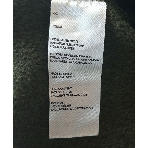 Eddie Bauer Mens XXL Green‎ Pullover Long Sleeve Quarter Button Sweatshirt - Picture 6 of 8